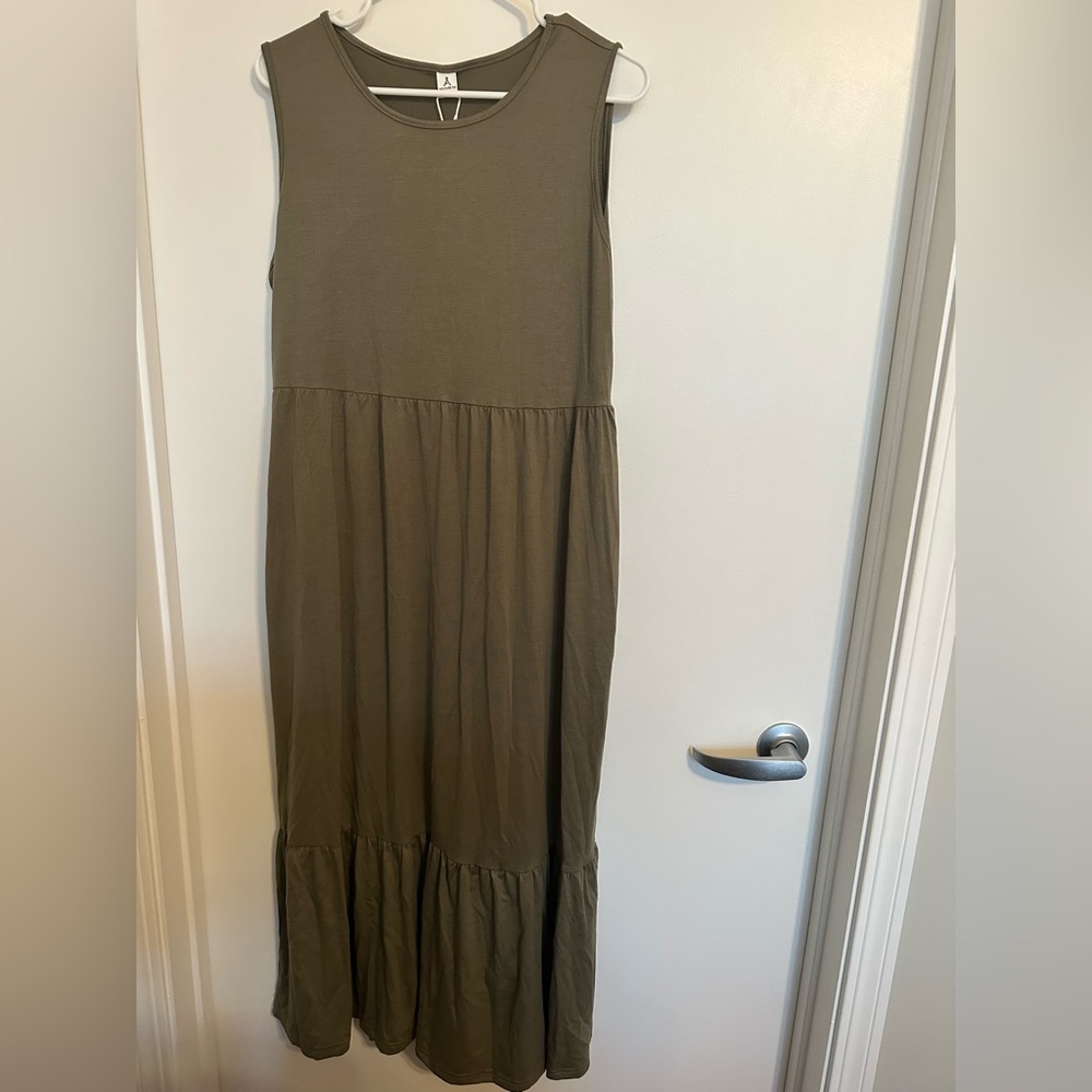 Olive green maxi dress